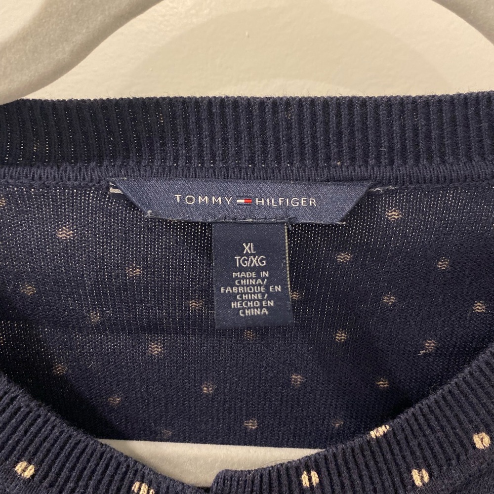 Tommy Hilfiger navy blue polka dot cardigan - Picture 2 of 7